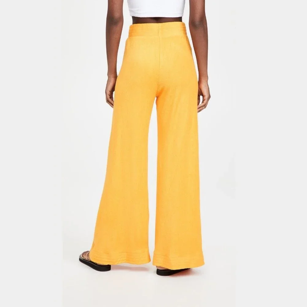 NWT SIMON MILLER GOLDEN YELLOW RETRO LOA WIDE LEG TERRY CLOTH PANTS SIZE SMALL - Picture 2 of 11